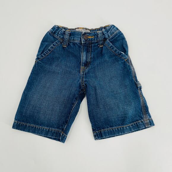 Old Navy Girls Cargo Jean Shorts Size 5 Adjustable Waist - Picture 1 of 8